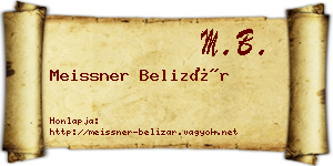 Meissner Belizár névjegykártya